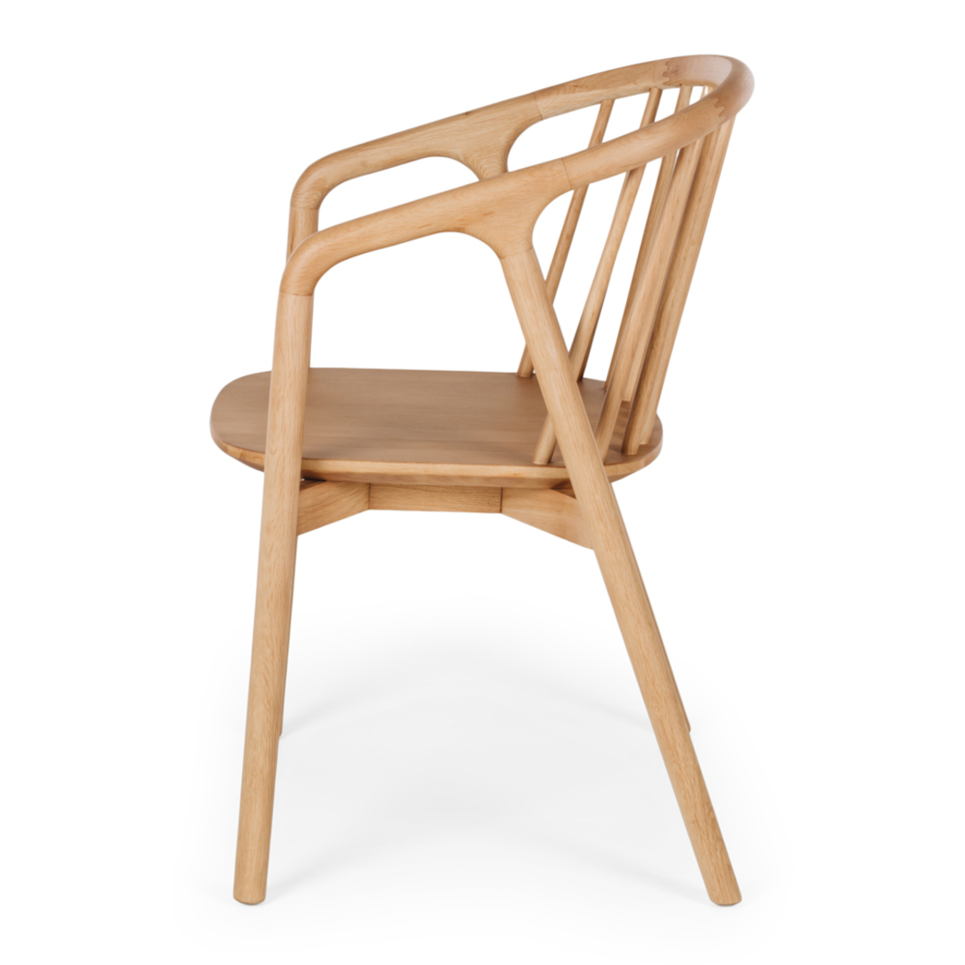 NORD Dining Chair Natural Oak and Black PU Seat image 2